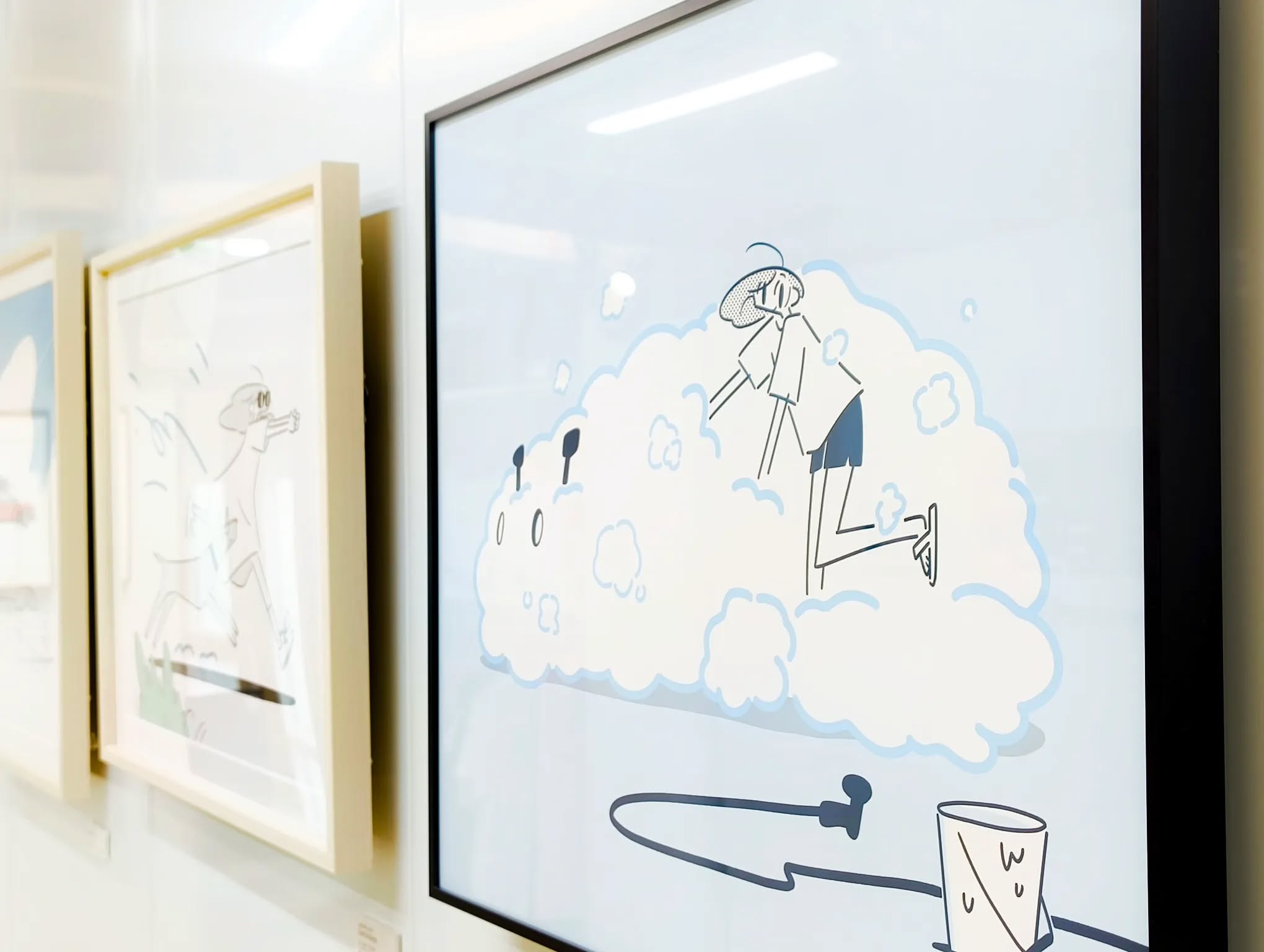 May be pop art of picture frame, poster and text